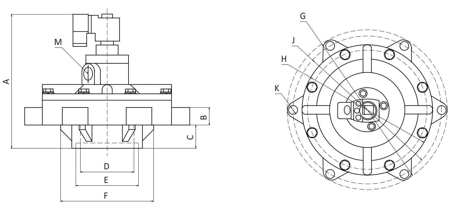 Клапан SV-RMF-ES-22NC-65-DC24V ДУ62 Схема работы 2/2NC купить Нижнем Новгороде
