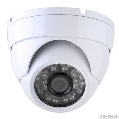 Видеокамера уличная AHD ( 720р, 1.0 Мрх) купольная с ИК подсветкой