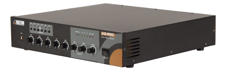 Усилитель AZ-650 650 Вт, 3 микр./2 лин. входа, 6 зон