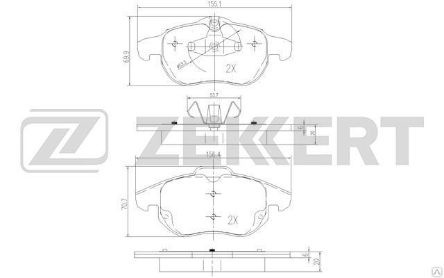 Колодки тормозные дисковые передние Zekkert BS-2829 (Opel, Fiаt, Saаb)