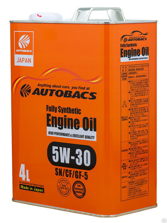 Масло моторное AUTOBACS Fully Synthetic 5W-30 SN/CF/GF-5 (4 л)