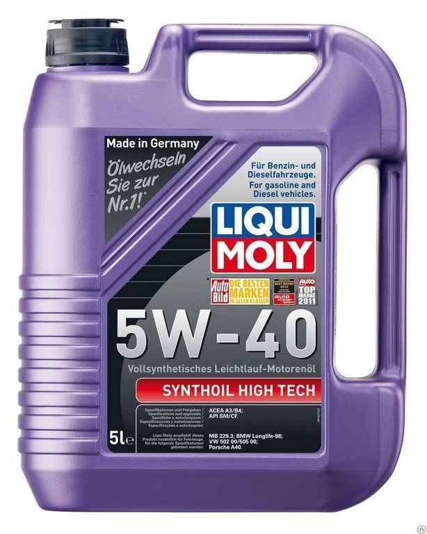 Масло моторное LIQUI MOLY Synthoil High Tech 5W-40 (5 л)