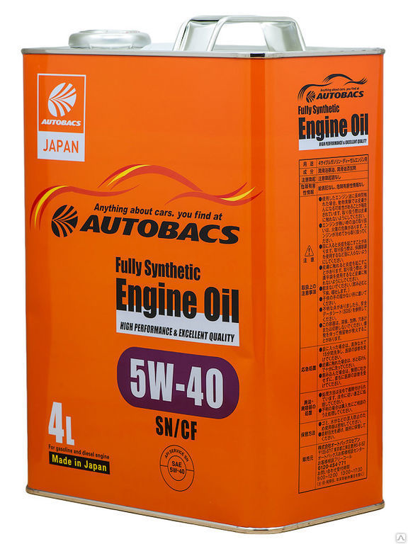 Масло моторное AUTOBACS Fully Synthetic 5W-40 SN/CF (4 л)