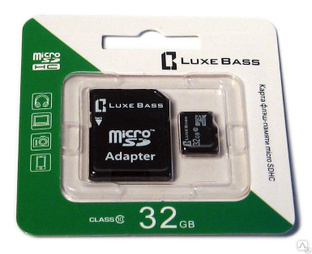 Карта памяти microSDHC Luxe Bass 16GB Class 10 (с адаптером SD)