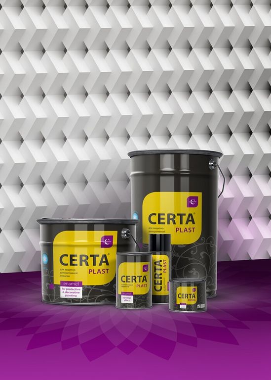 Краска “CERTA-PLAST” матовый, нанесение от -30 до +40°С желтый