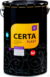 Краска “CERTA-PLAST” с молотковым эффектом “3в1” черный 