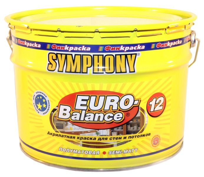 Краска для потолков Symphony Euro-Balance 12 акрилатная полуматовая 0,9 л