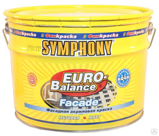 Краска для бетонных поверхностей Symphony Euro-Balance Faсade Aqua В/Р акриловая щелочестойкая 