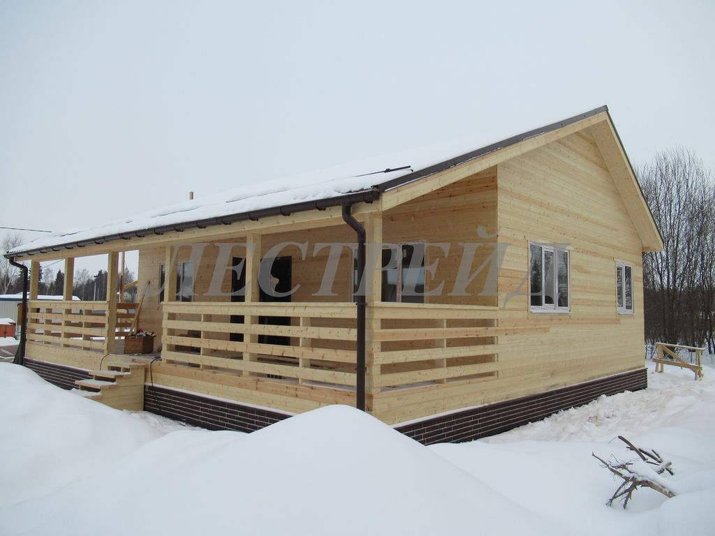 Строительство дома каркасный одноэтажный 12х11 м "Сокол"