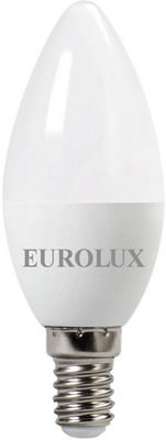 Лампа светодиодная Eurolux LL-E-C37-6W-230-2 7K-E14 (свеча 6Вт тепл. Е14) белый
