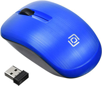 Беспроводная мышь Oklick 525MW синий оптическая (1000dpi) беспроводная USB