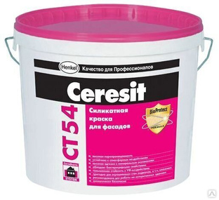 Краска силикатная для фасадов Ceresit CT 54, 15 л 