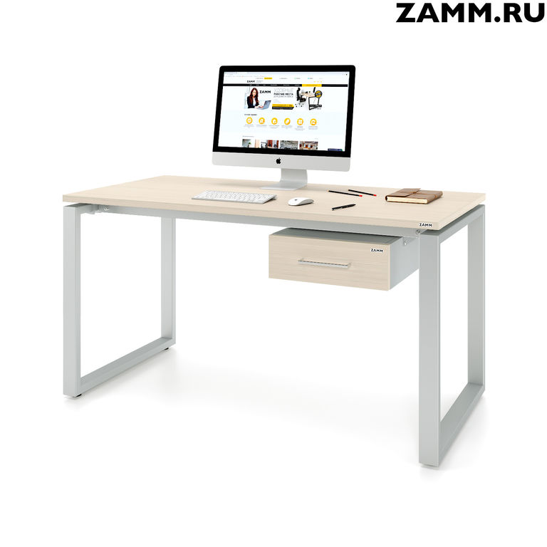 Стол компьютерный/письменный ZAMM прямой Зета ТР с под-ой тумбой (1 ящик) Ф