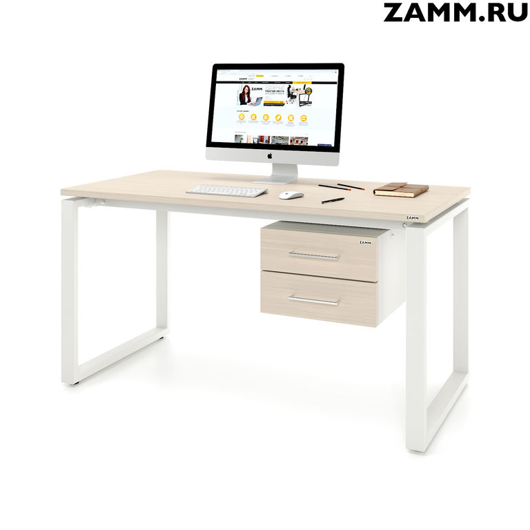 Стол компьютерный/письменный ZAMM прямой Зета ТР с под-ой тумбой (2 ящика)