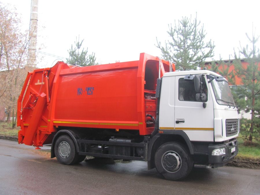 КО-427-73П на шасси МАЗ-534025-585-013 мусоровоз задняя загрузка,портал, 18,5 м3