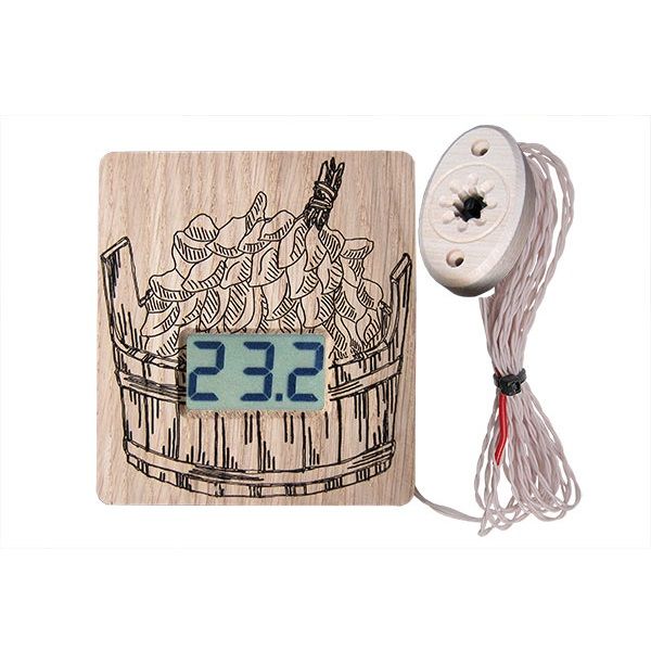 Термометр электронный для сауны ТЭС-Люкс Pt «Шайка» с датчиком в декоративном корпусе АПЭЛ