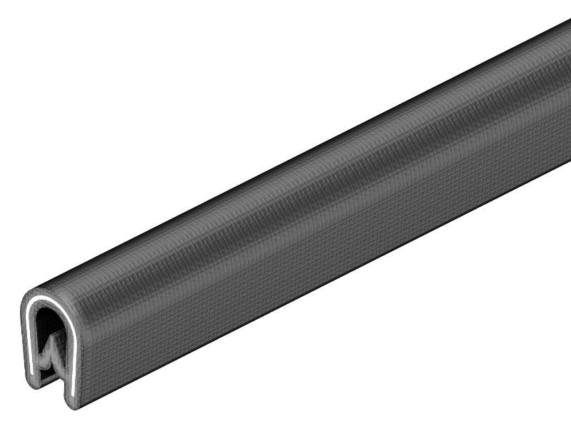 Лента KSB 2 PVC для защиты кромок, со стальной вкладкой, h=10мм, L=10 000мм, для толщины 0,75-2мм, черный, ПВХ OBO Bette