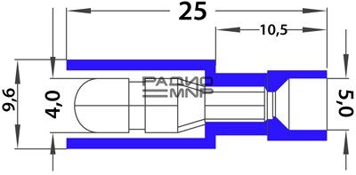 Разъем штекерный полностью изолированный синий, штекер 4 мм 1.5-2.5 кв. мм. (РШПи-п 2.5-4/РШИп 2-5-4) "Rexant" 3