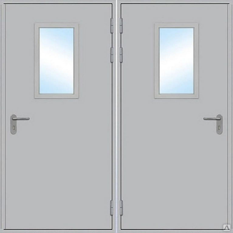 Техническая дверь двустворчатая (ТДД) с угловой рамой