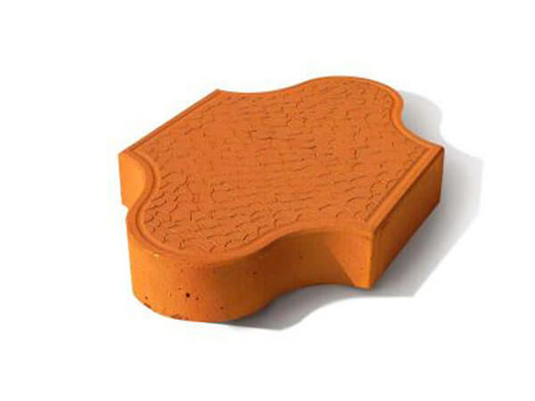 Тротуарная плитка Рокко 300х200х40 цвет оранжевый