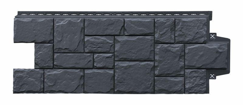 Фасадная панель Grand Line стандарт крупный камень Графит 0.38кв.м.