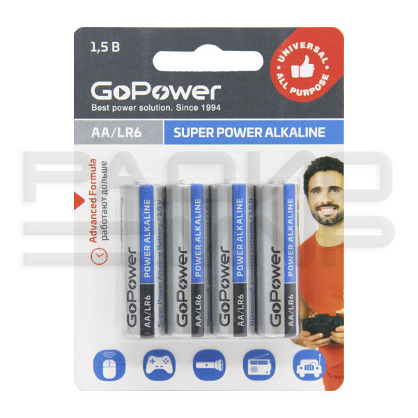 Элемент питания LR 6 GoPower BL- 4 3