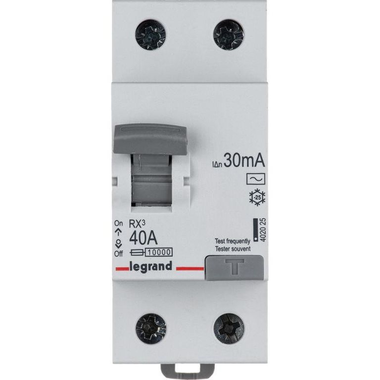 Выключатель дифференциального тока (УЗО) 2п 40А 30мА тип AC RX3 Leg 402025 Legrand