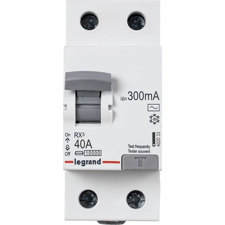 Выключатель дифференциального тока (УЗО) 2п 40А 300мА тип AC RX3 Leg 402033 Legrand