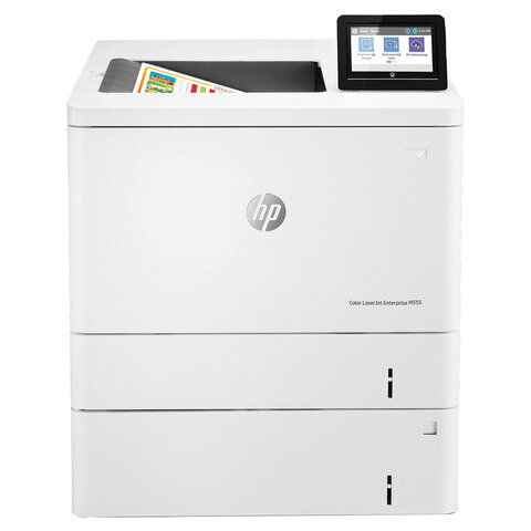 Принтер лазерный ЦВЕТНОЙ HP Color LaserJet M555x, А4, 38 стр./мин, 80000 стр./мес., ДУПЛЕКС, Wi-Fi, сетевая карта