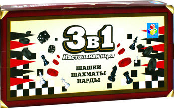Игра настольная 1 Toy 3в1 ''Шашки/шахматы/нарды'' на магните 25х13 2х3 5см