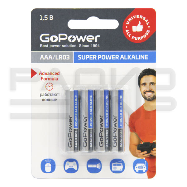 Элемент питания LR 03 GoPower BL-4 3