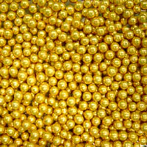 Украшения сахаристые ШАРИКИ (золото, d 2 мм) пакет 1 кг CLEMCO
