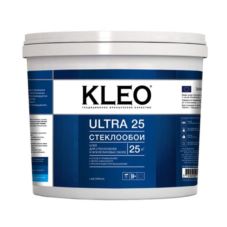 Клей KLEO ULTRA 25 для стеклообоев готовый 5 кг