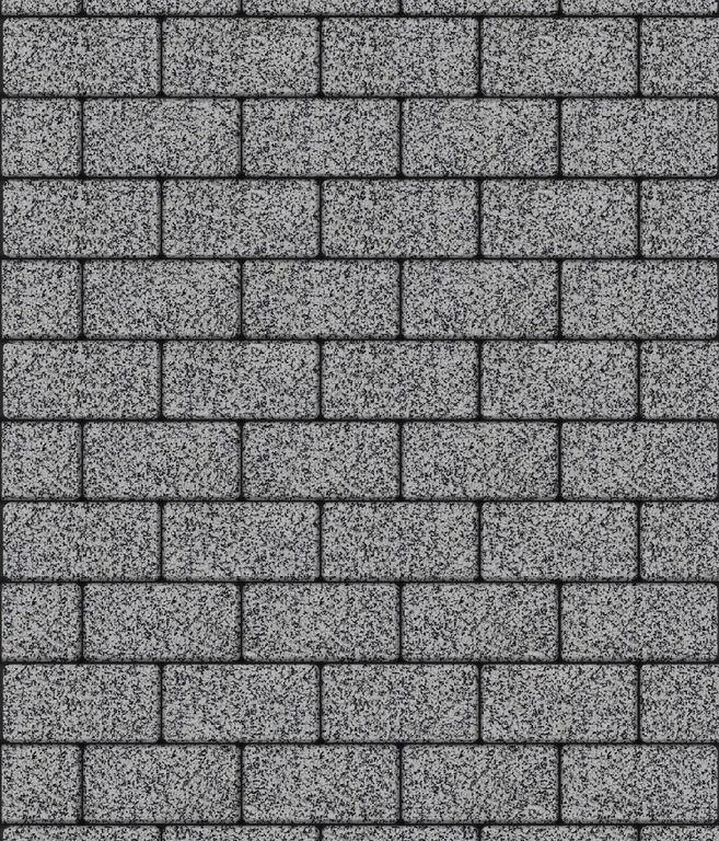Тротуарная плитка ЛА-ЛИНИЯ, Стоунмикс, Серый с черным, 100*200, высота 40