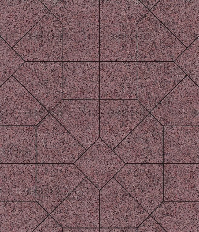 Тротуарная плитка ЛА-ЛИНИЯ, Гранит, Красный с черным, 200*280*100, высота 60