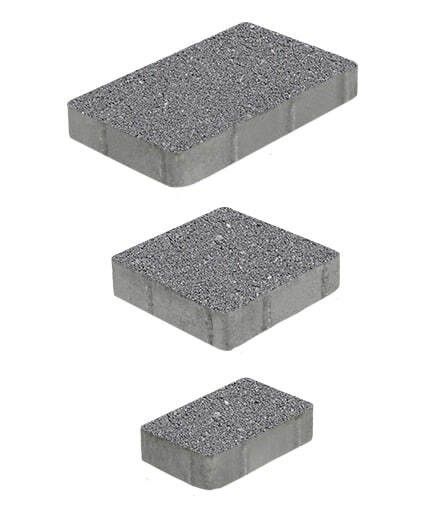 Тротуарная плитка "СТАРЫЙ ГОРОД" - А.1.Фсм.4 Гранит Серый, комплект из 3 видов плит