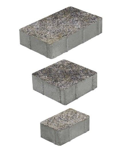 Тротуарная плитка "СТАРЫЙ ГОРОД" - Б.1.Фсм.6 рельефная Искусственный камень Габбро, комплект из 3 видов плит