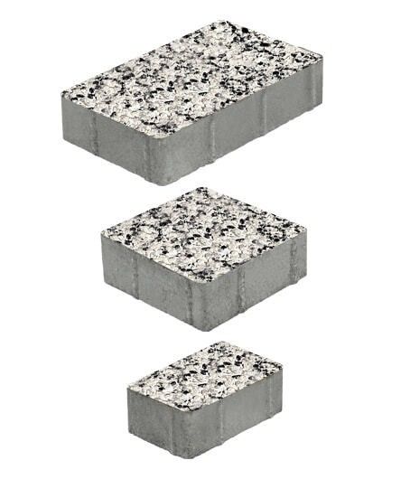 Тротуарная плитка "СТАРЫЙ ГОРОД" - Б.1.Фсм.6 Стоунмикс Бело-черный, комплект из 3 видов плит