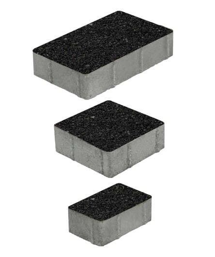 Тротуарная плитка "СТАРЫЙ ГОРОД" - Б.1.Фсм.6 рельефная Стоунмикс Черный, комплект из 3 видов плит