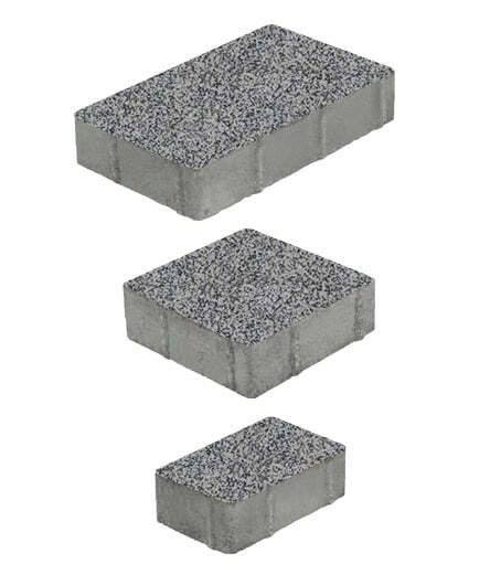 Тротуарная плитка "СТАРЫЙ ГОРОД" - А.1.Фсм.4 Стоунмикс серый с черным, комплект из 3 видов плит
