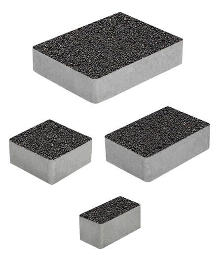 Тротуарная плитка "МЮНХЕН" - Б.2.Фсм.6 Гранит Черный, комплект из 4 видов плит