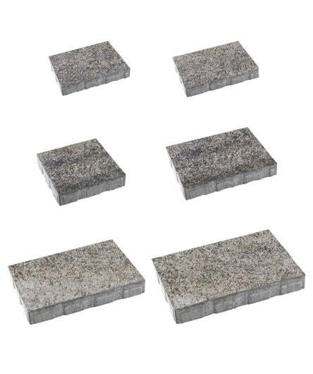 Тротуарная плитка "АНТАРА" - Б.1.АН.6 Искусственный камень Габбро, комплект из 6 видов плит