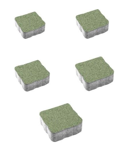 Тротуарная плитка "АНТИК" - Б.3.А.6 Гранит Зеленый комплект из 5 видов плит