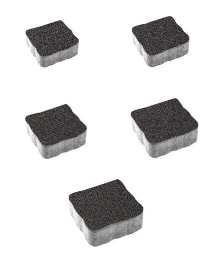 Тротуарная плитка "АНТИК" - Б.3.А.6 Гранит Черный комплект из 5 видов плит