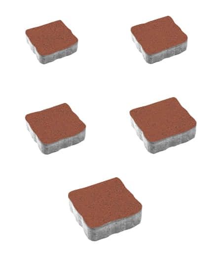 Тротуарная плитка "АНТИК" - А.3.А.4 Стандарт Красный, комплект из 5 видов плит