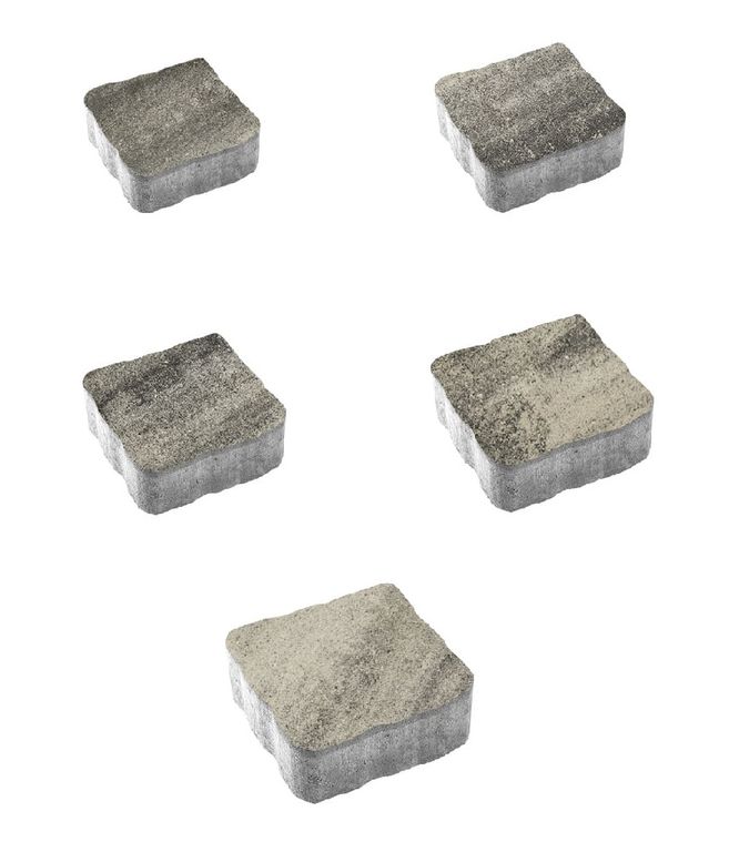 Тротуарная плитка "АНТИК" - Б.3.А.6 Листопад гладкий Антрацит комплект из 5 видов плит