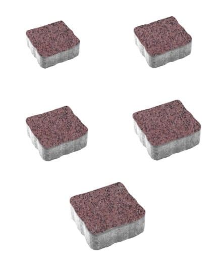 Тротуарная плитка "АНТИК" - Б.3.А.6 Гранит Красный с черным комплект из 5 видов плит