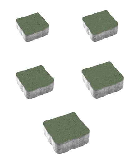 Тротуарная плитка "АНТИК" - Б.3.А.6 Стандарт Зеленый комплект из 5 видов плит