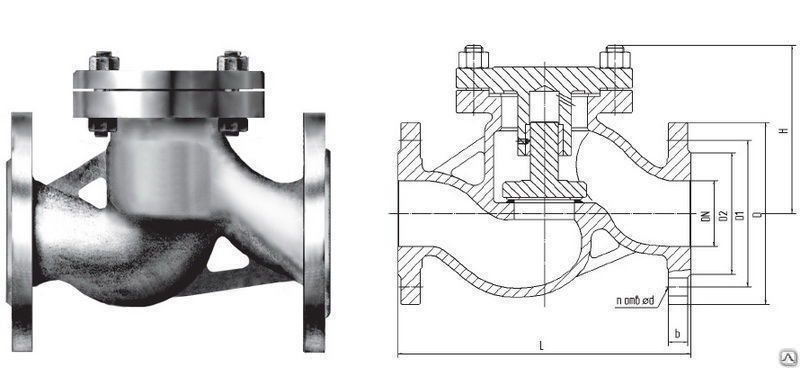 Клапан обратный подъемный 16с10п Ду80 Ру16, цена в Челябинске от ...