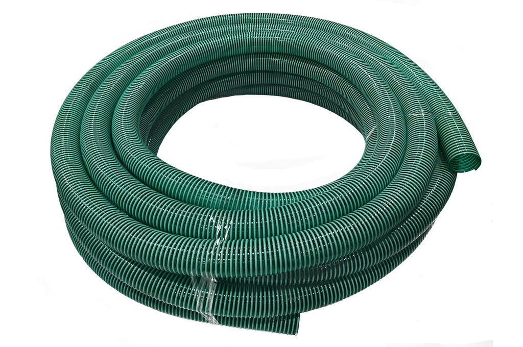 Шланг для семяпровода спиральный НВС Ф 63 мм из ПВХ серия "Гарден" зеленый (бухта 30 м)